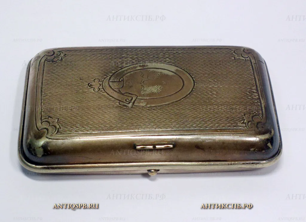 Портсигар антикварный. Серебрение. Качъ Александр. №19541